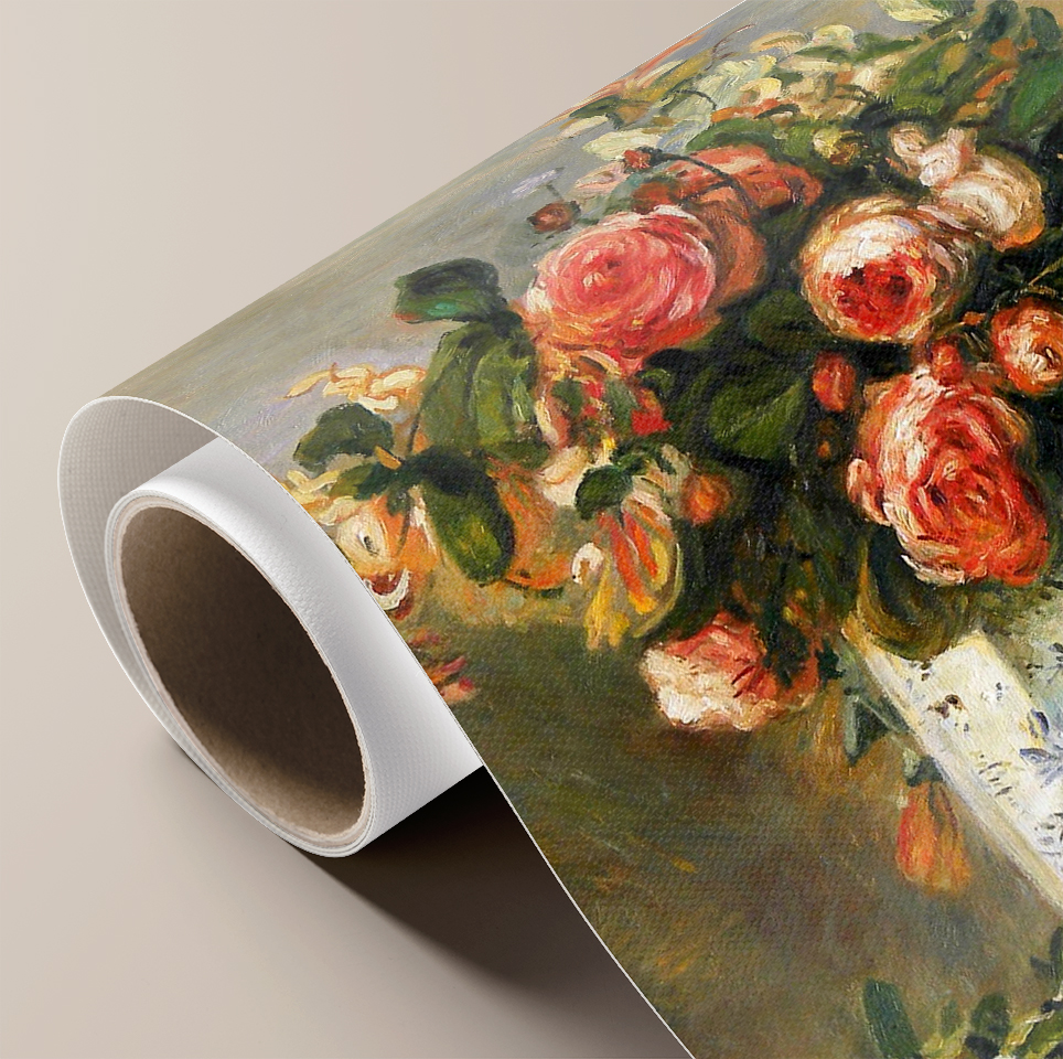 Roses And Jasmine In A Delft Vase By PierreAuguste Renoir MUR Gallery